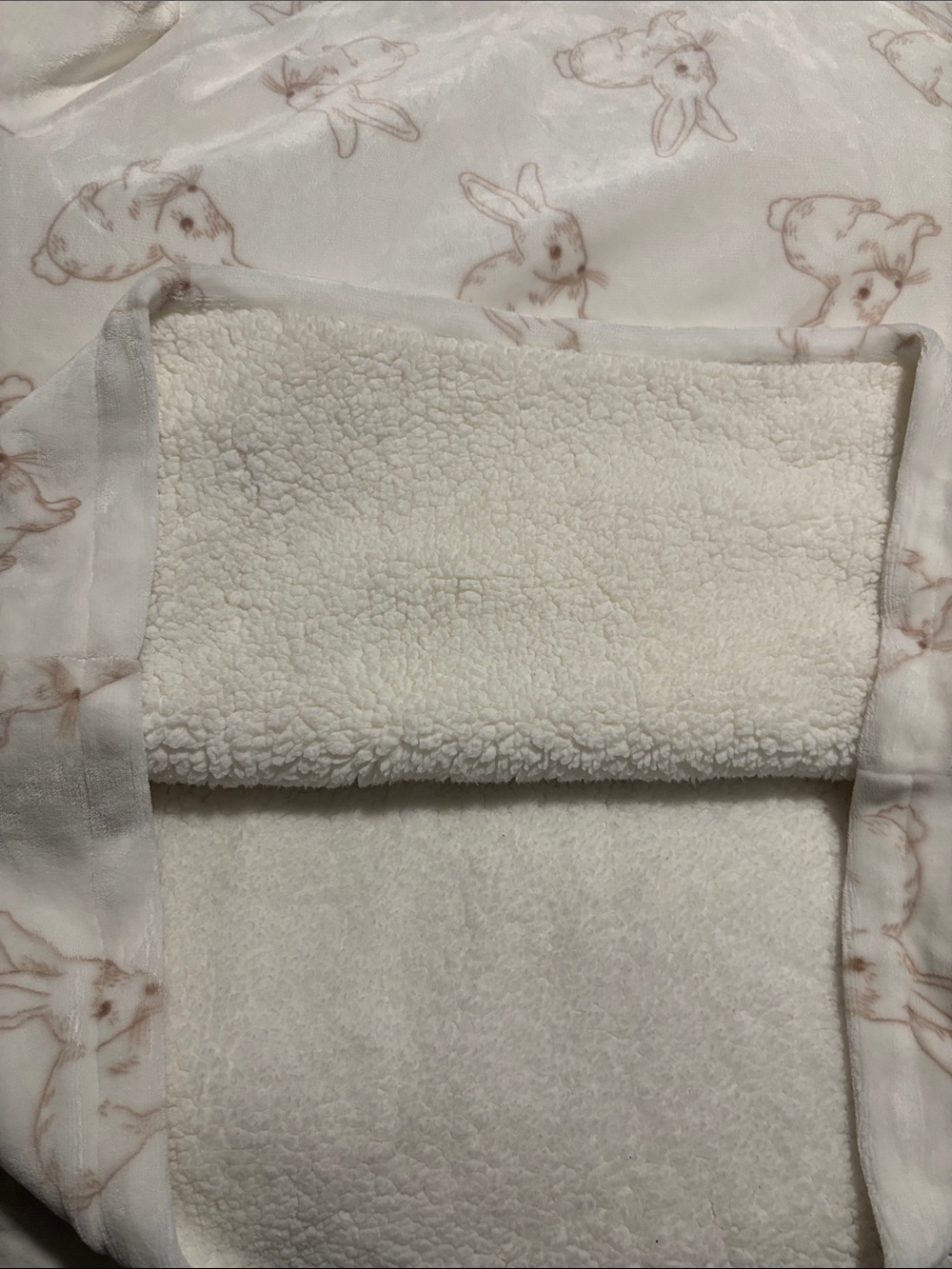 🐰Beautiful La Vie en Rose Over Sized White Plush Hoodie with Bunny Print🐰 - Picture 5 of 7